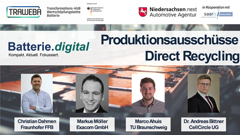 Batterie.digital: Produktionsausschüsse und Direct Recycling | TraWeBa