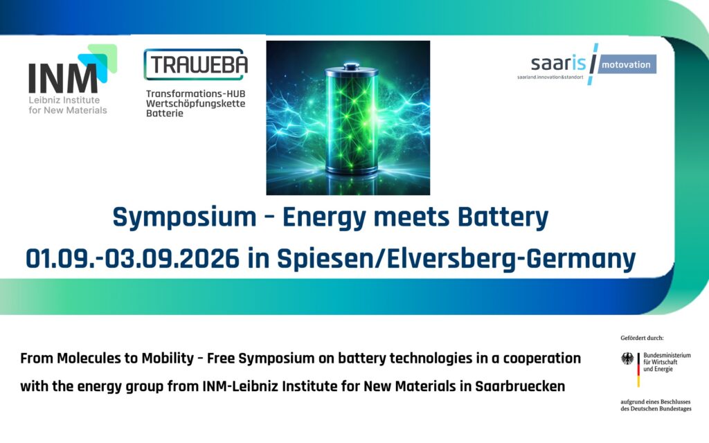 Energy meets Battery: Fachtagung vom 1. bis 3. September 2026 in Spiesen-Elversberg